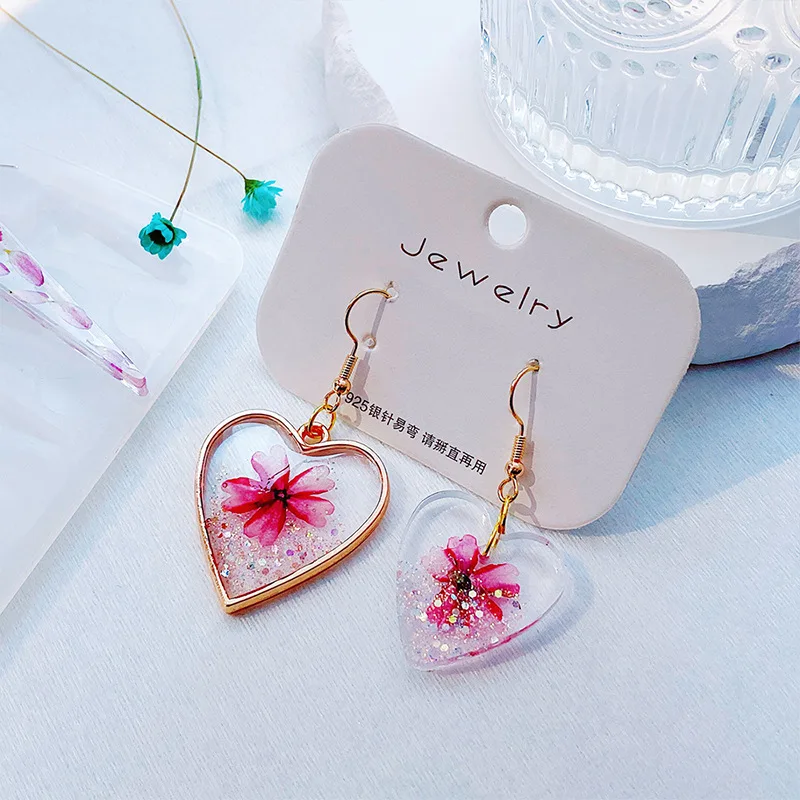 Geometry Earring Pendant Silicone Mold Epoxy Resin Jewelry Making Molds Round Square Charms Pendant Mold Creative Jewelry Craft