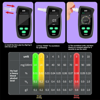 A96I-Digital Alcohol Breath Tester Handheld LCD Screen Alcohol Detector High Accuracy Breathalyzer Portable Alcotest Device