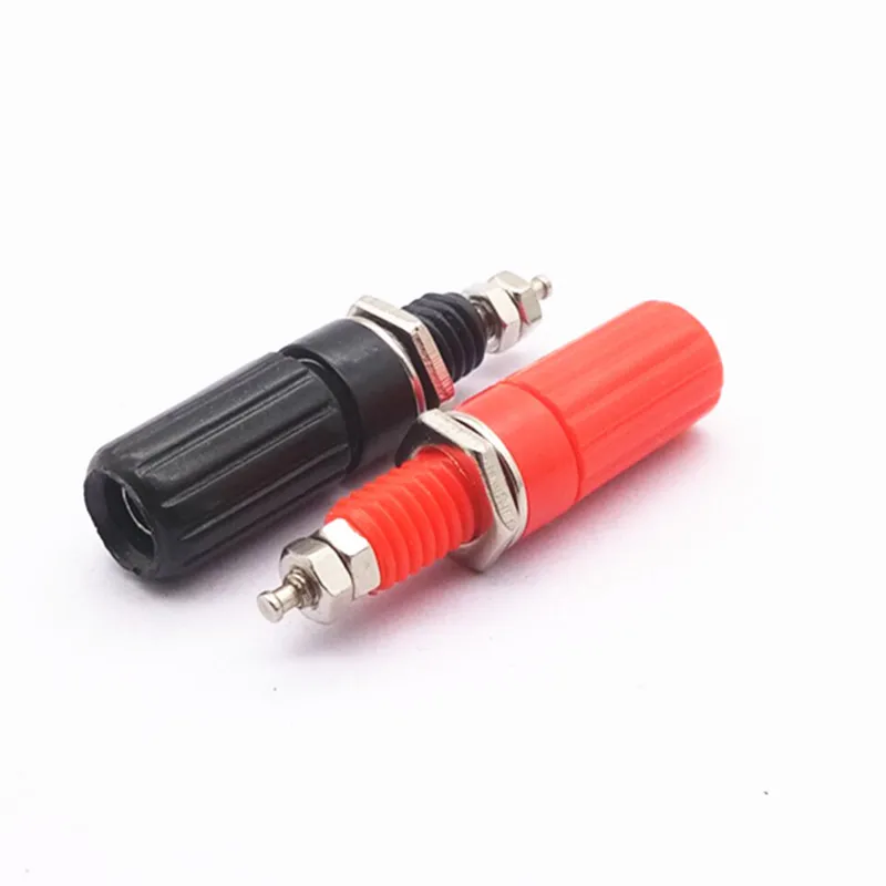 2PCS 1red and 1black Binding Post For Speaker 4mm Banana Plug Test Connectors adapter