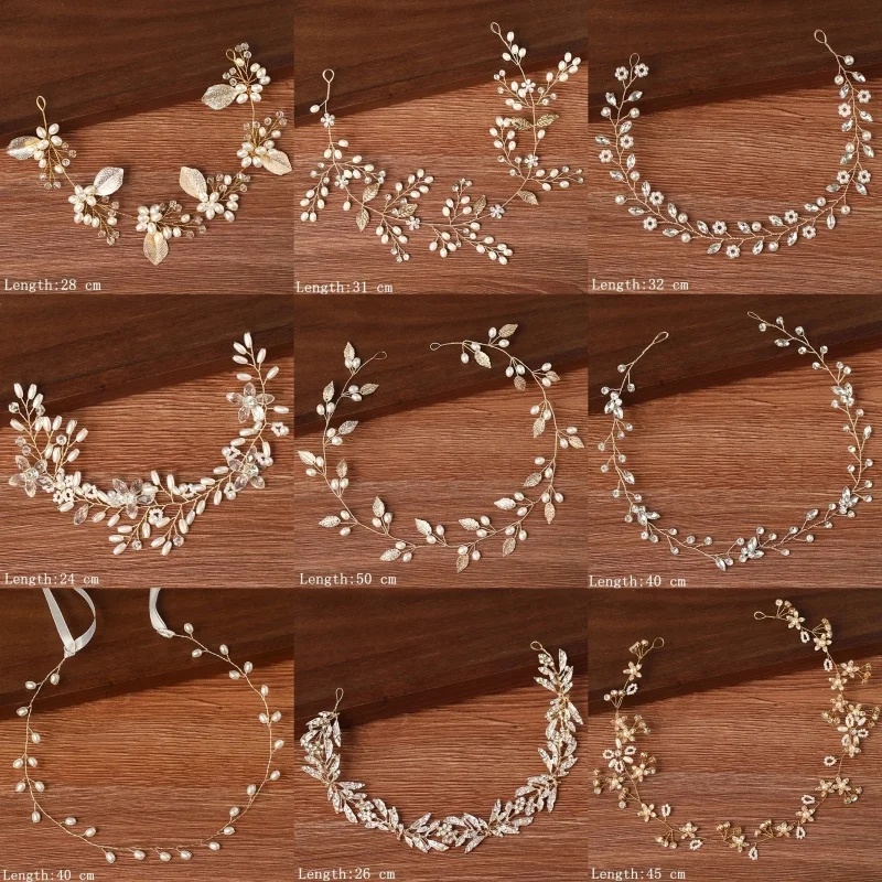 Women Headbands Hair Jewelry Wedding Hair Accessories For Women Pearl Rhinestone Headband Bride Tiara Hairbands Accessories