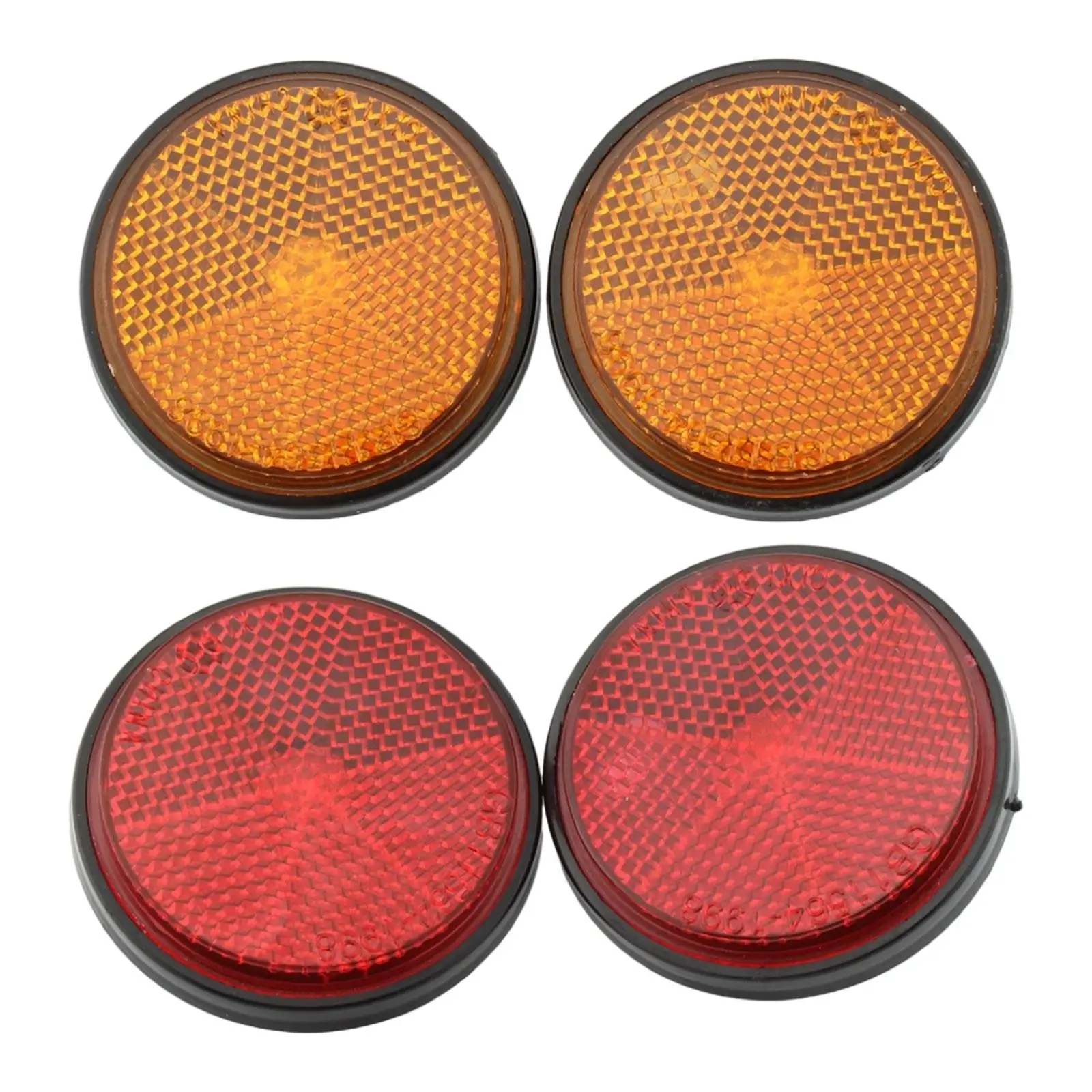 4 Inch 55mm Round Reflector for Motorcycle ATV Dirt Bikes Universal, Red image 6