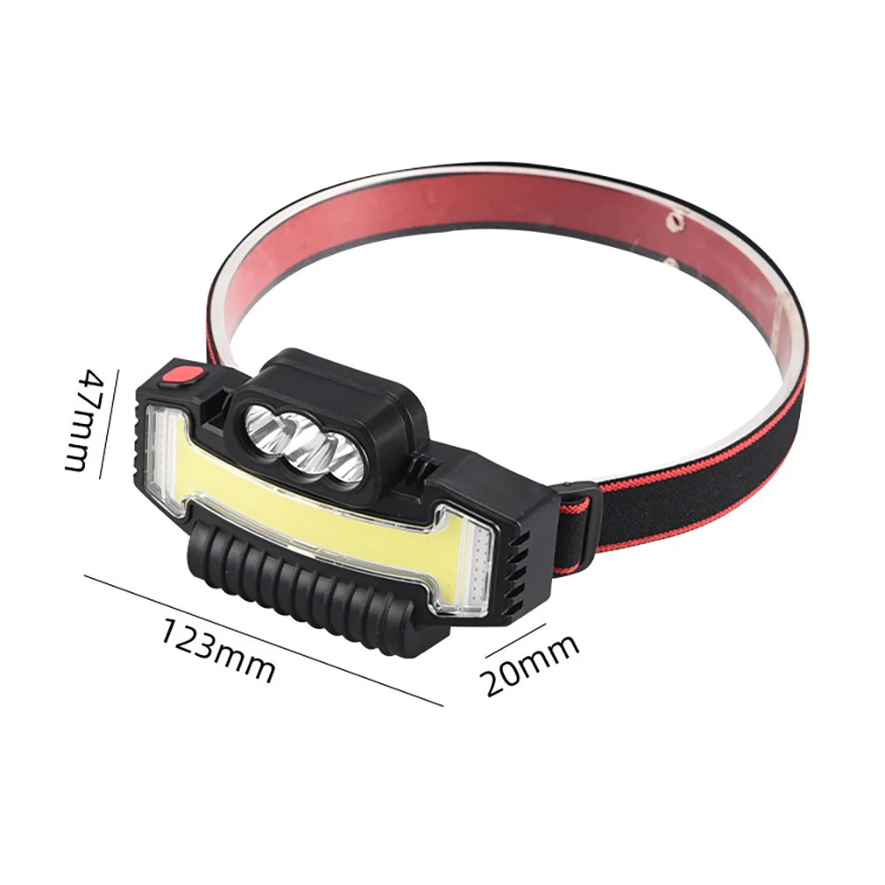 BORUiT Type-C Rechargeable LED Headlamp Super Bright Red and Blue Lights Headlight Waterproof Camping Hiking Portable Lantern