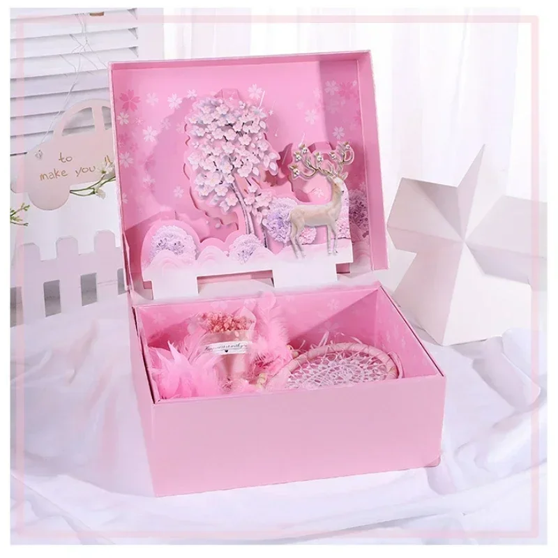 

3D Relief Stereo Reuseable Luxury Gift Box Set Birthday Gift Box for Present Wedding Packaging For Girls Kid Decorating Supplies