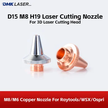 D15 M8 H19 3D Lasersnijden Koperen Mondstuk Hoge Snelheid Verchrooming M6 0.8-5.0mm Cusp Nozzles Voor Raytools Ospri WSX Laser Cut Machine
