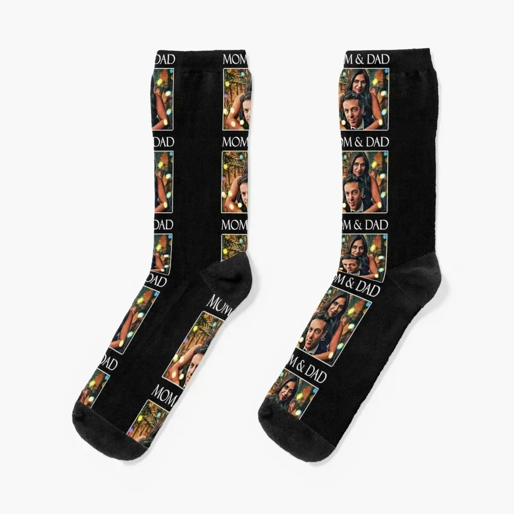 

Mindy Kaling BJ Novak - Mom & Dad Socks hockey FASHION summer anti slip football Men's Socks Women's
