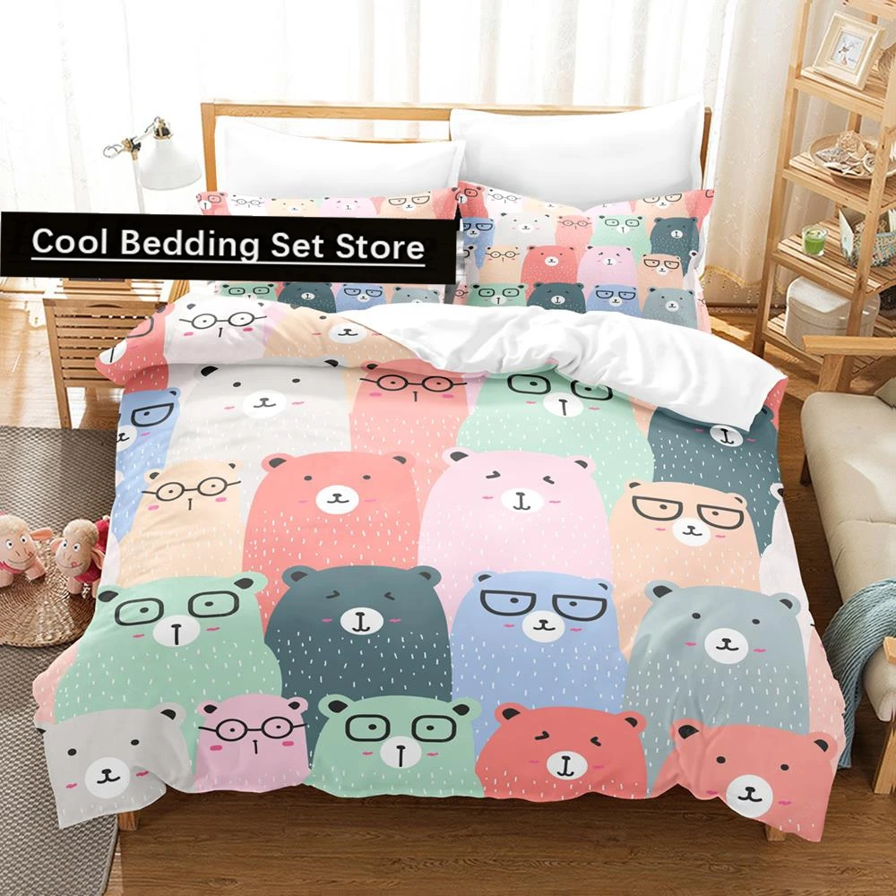 

Kawaii Capybaras Bedding Set Single Twin Full Queen King Size Bed Set Aldult Kid Bedroom Duvetcover Sets 3D Anime Bed Sheet Set