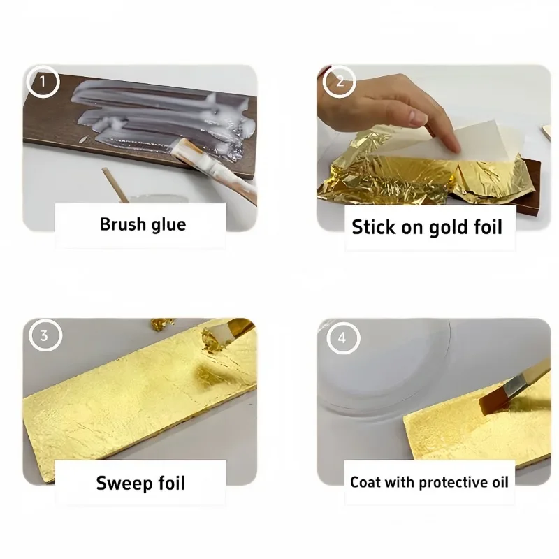 Gold Leaf Sheets 20 Pieces for Arts Decoration,DIY Crafts,Paintings,Furniture Decoration,3.15 by 3.35 Inches Gold Leaf Sheets