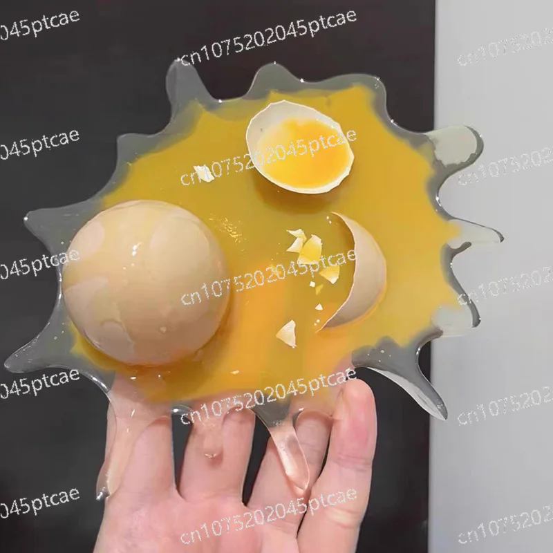 Creative Parody Prank Stress Relief Toys Stand Home Ornament Decoration Props Funny Crushed Broken Egg Desk Cell Phone Holder