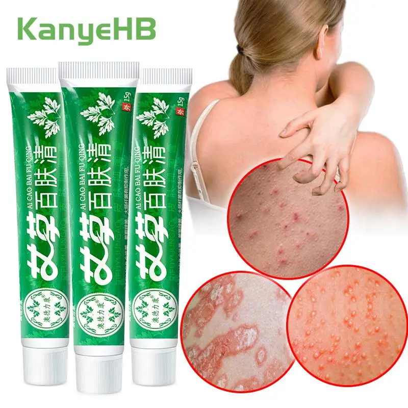 

1-3pcs Wormwood Bacteriostatic Skin Cream Beri-beri Tinea Cruris Papula Pityriasis Ezcema Cream Herb-medicine Psoriasis Ointment