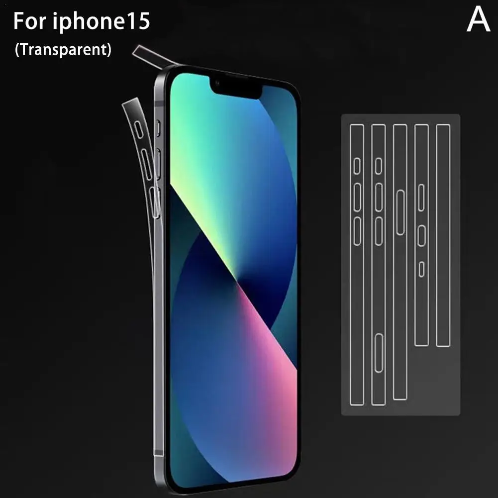 For Apple Side Film For IPhone 15 Pro Max 15plus Anti Scratch Soft Mask Edge Side Soft TPU Protective Skin Accessories