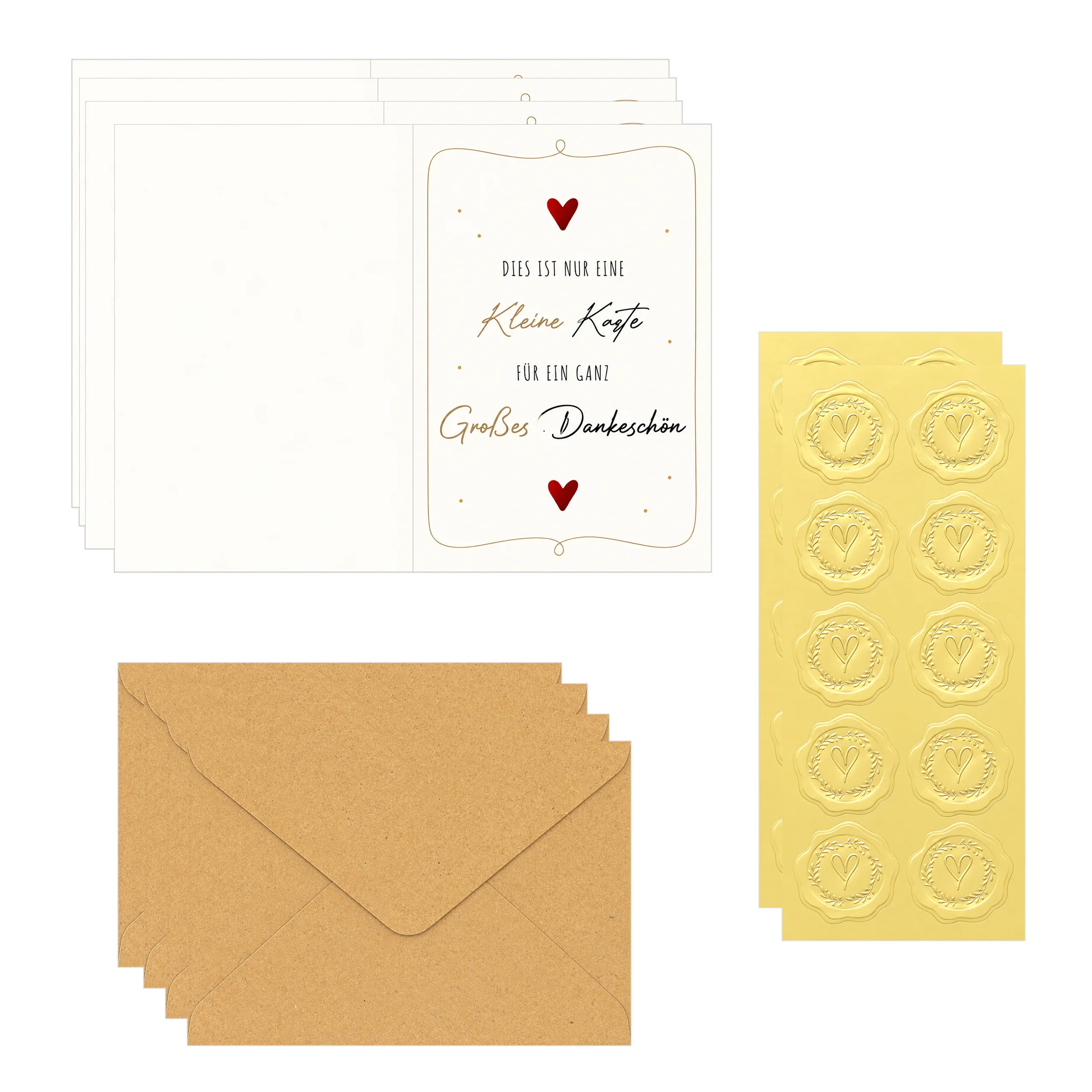 Set of 20 Thank-You Cards, printed with the words 