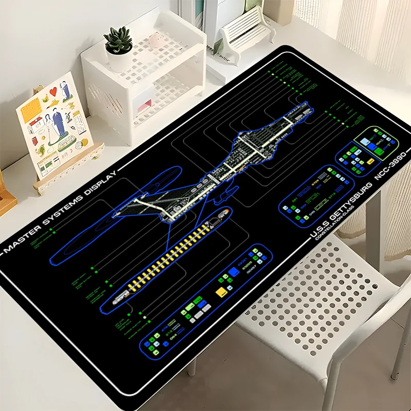 لوحة ماوس أنيمي HD طباعة ألعاب الكمبيوتر عدم الانزلاق ماوس الوسادة ستار تريك المركبة الفضائية مخطط لوحة المفاتيح الكمبيوتر الألعاب مكتب ماوس حصيرة #5