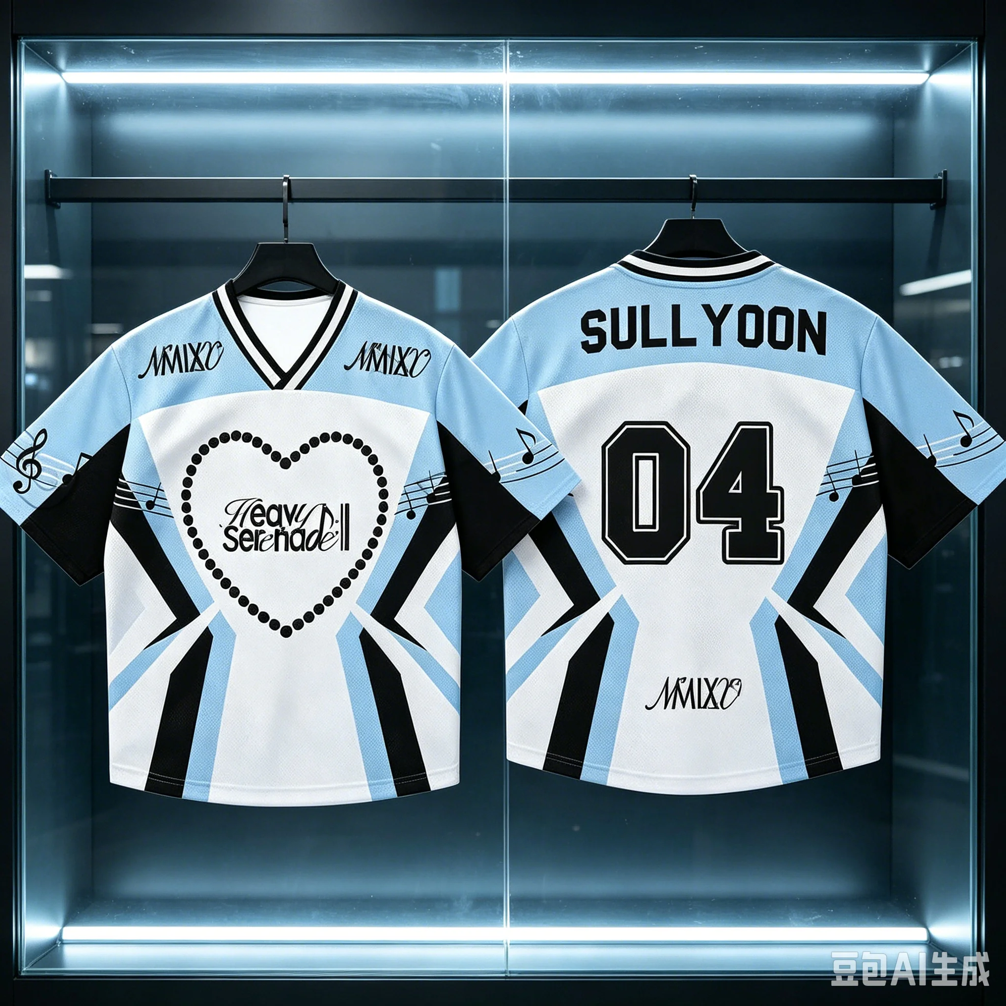 Y2K Cool Tone Color Block #04 Game Jersey, Heart Streetwear, Daily Party Concert Tops, Family Matching Outfit