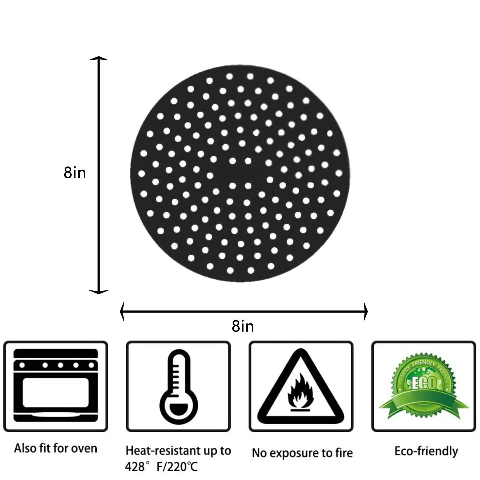 

2Pcs Reusable Air Fryer Liners Stick Silicone Air Fryer Basket Mats Accessories Heat Resistant Non-Stick Mats-A83Z