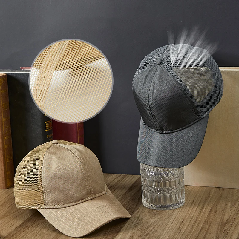 Big Head Men Mesh Baseball Cap Quick-dry Trucker Hat Big Size Adjustable Spring Summer