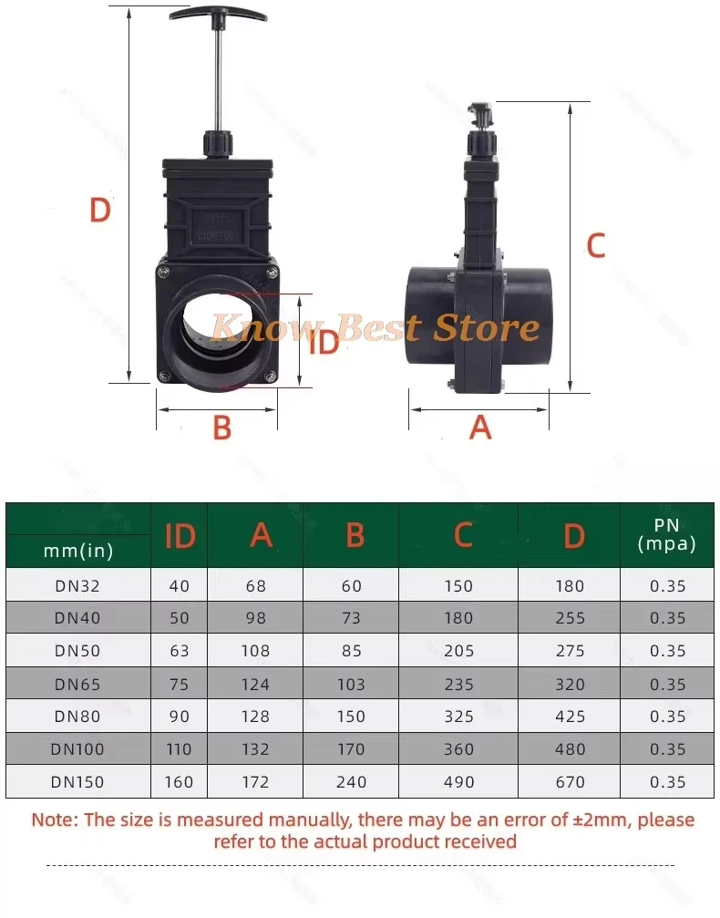 1PCS UPVC PVC Gate Valve for RV Trailer Van Spigot Waste Sewer Valve Assembly - Durable RV Plumbing Accessory