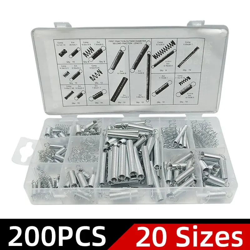 1000pcs Tbelix 200PCS Set Hardware Tension Spring Compression Spring Kit Electrical Hardware Torsional And Extension Springs S