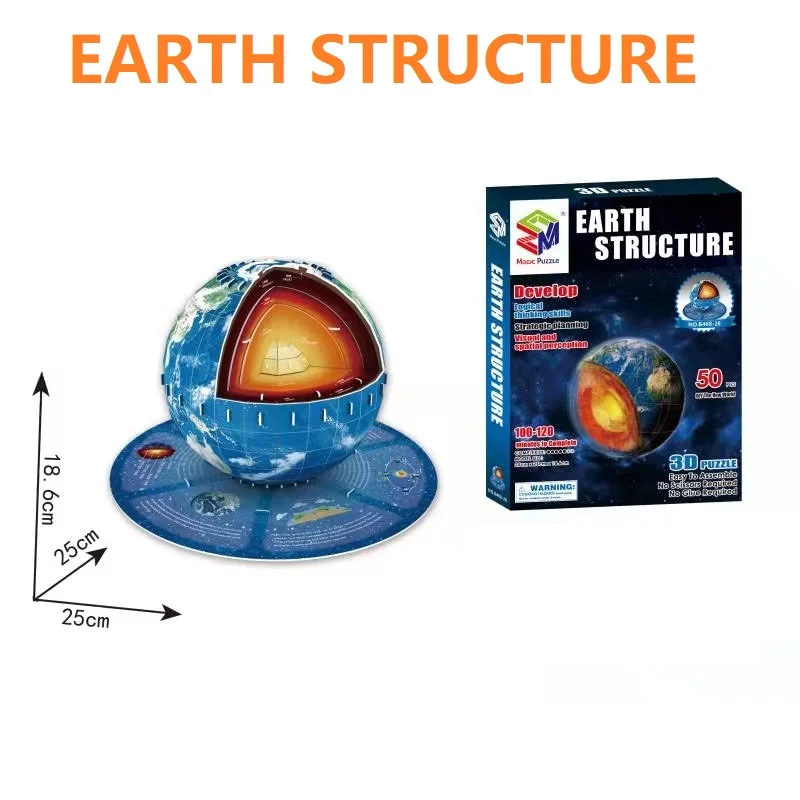 Rompecabezas de papel 3D de estructura volcánica para niños y niñas, juguete de modelo de construcción, desarrollo de ciencia geográfica,