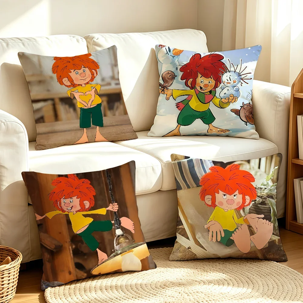 Cartoon M-Meister E-Eder cushion cover Soft Smooth Pillow Case Hidden Zipper Washable Decorative Couch Office Gift