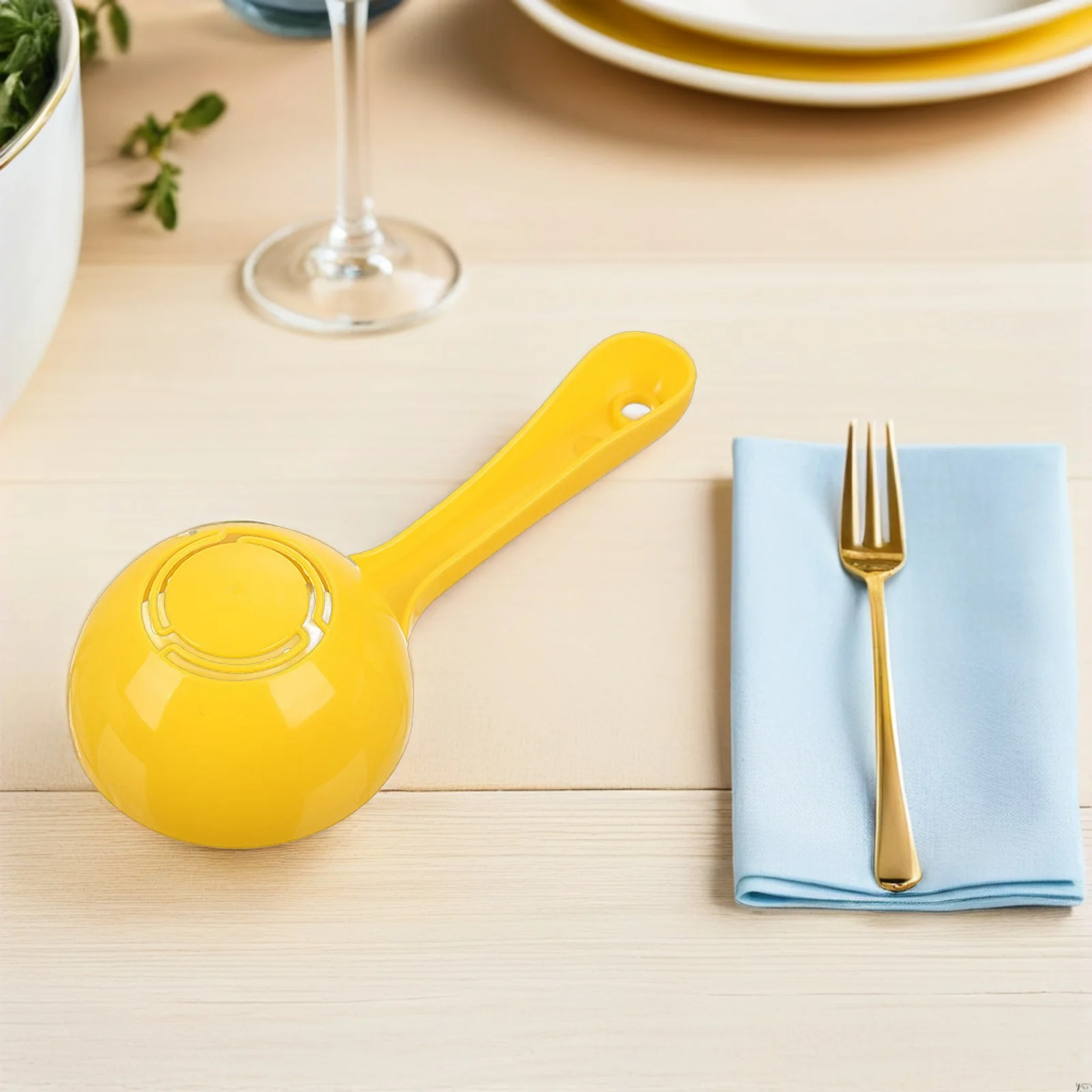 

2Pcs Semicircular Rice Spoons Food Grade Plastic Non Stick Rice Scoop Sushi Porridge Serving Kitchen Tool Yellow