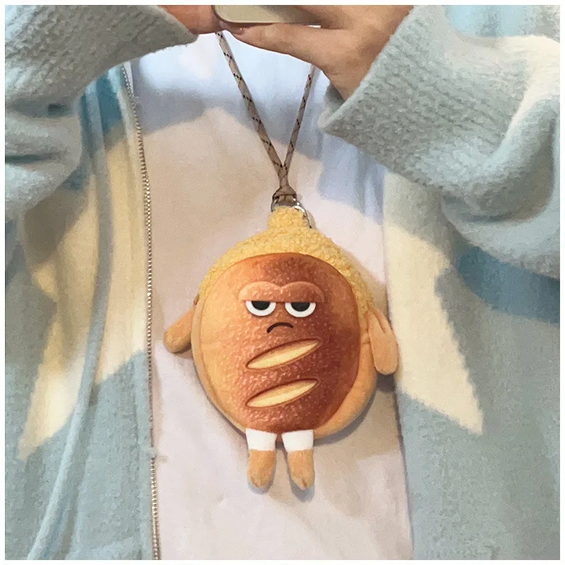 Kid Cartoon Creative Toast Plush Coin Purse Pendant Doll Cute Portable Earphone Bag Wallet Hanging Neck Bag Children's Gifts