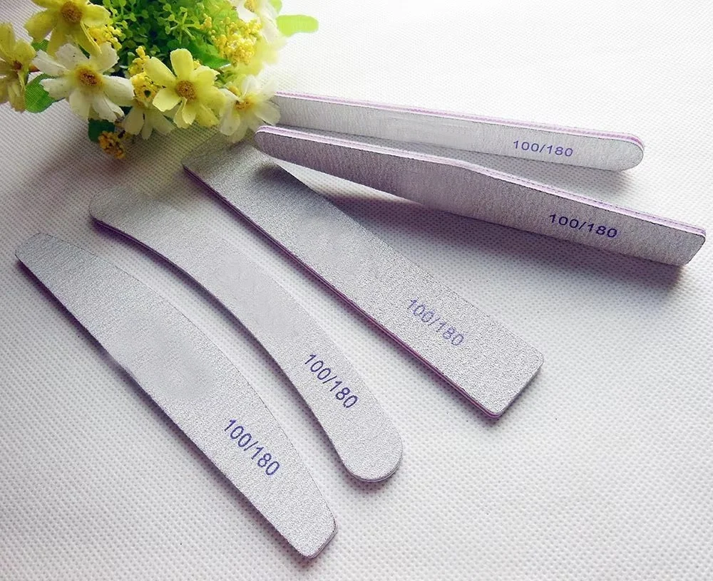 25 Pieces Mix Styles File Nails 5 Shape Sandpaper Nail Files Buffer Buffing Professional Straight Mini Nail File