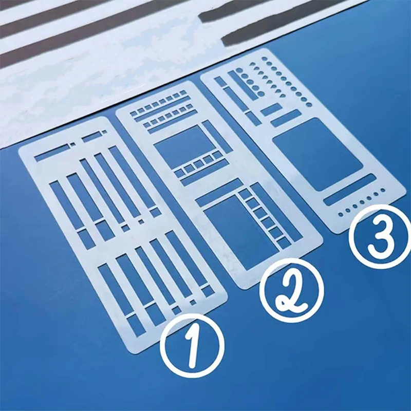 플래너 스텐실 템플릿 수제 유연한 저널 눈금자 플래너 용 멀티 템플릿 Pvc 스텐실 재사용 가능한 절단 가이드