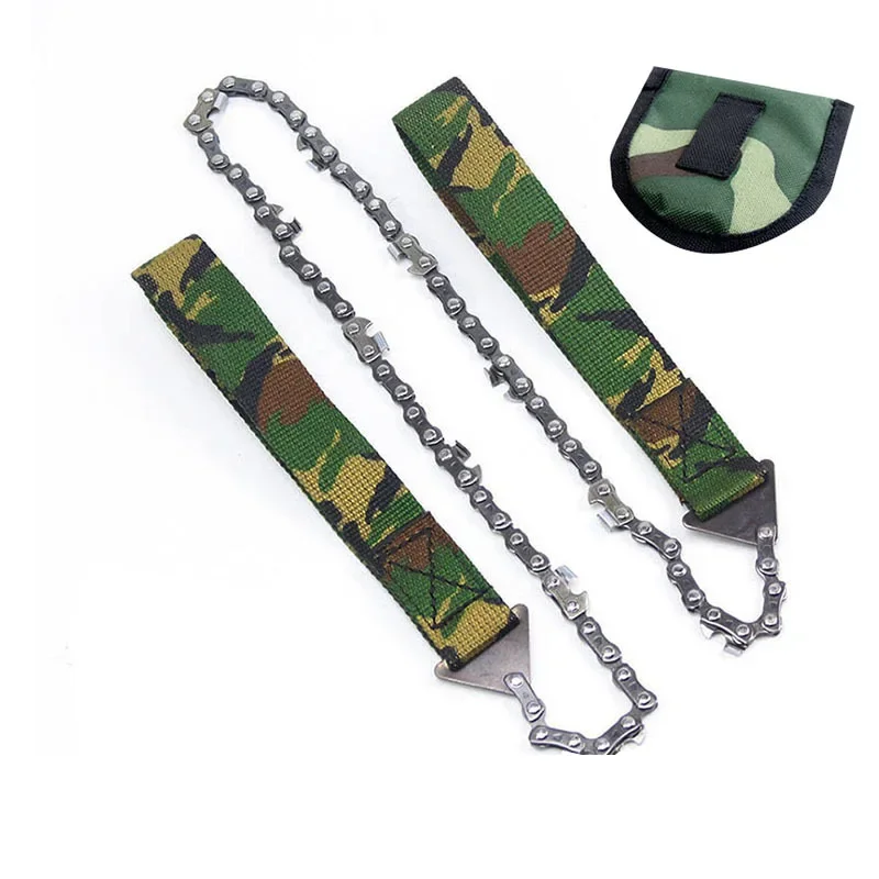 24 Inch Survival Chain Saw Hand Pull Camouflage Outdoor Camping Pocket Chain Saw Portable Garden Logging Wire Saw Tool