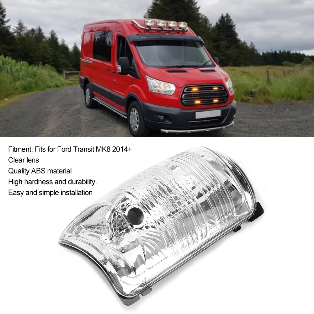Backup Mirror Light Lens Cover Exterior Rearview Door Wing Mirror Indicator Lens Clear Fits for  Transit MK8 2014+ view 6