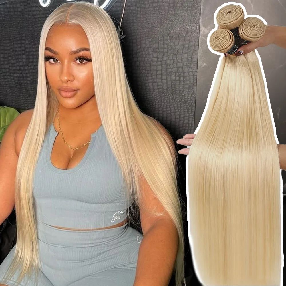 Smilegirl 613 Human Hair Bundles Bone Straight Human Hair Raw Vietnamese  Human Hair Weave Bundles 28 30 Inch Remy Hair Extension Honey Blonde 1 3 4 Bundles Hair Extensions For Women