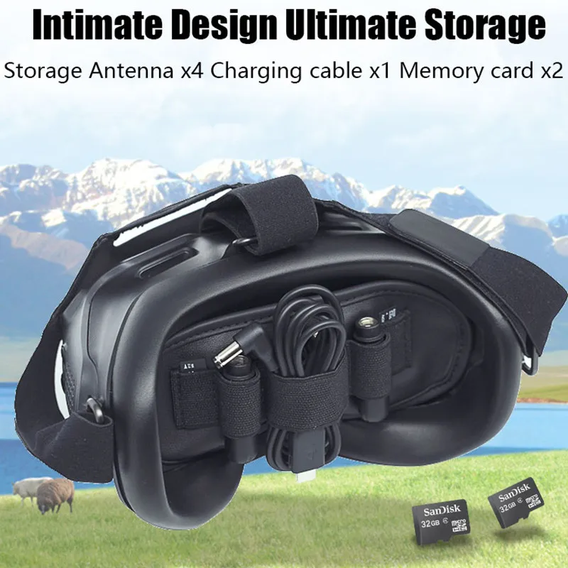 For DJI Avata / FPV Goggles V2 Lens Protector Pad Anti-friction Protection Antenna Storage Cover Bag Memory Card Slot Holder