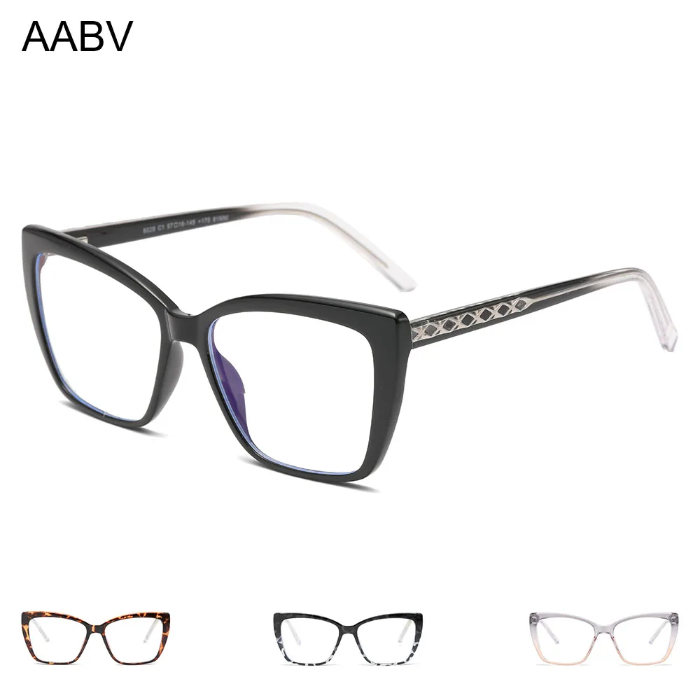 AABV Cat Eye Blue Light Bifocal Reading Glasses Women Computer Diopter Presbyopic Magnifying Prescription Readers 6028