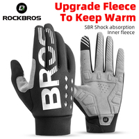 ROCKBROS Winter Warm Gloves Touch screen Cycling  Full Finger MTB Bike  Non Slip Silicone Palm Thermal Ski 