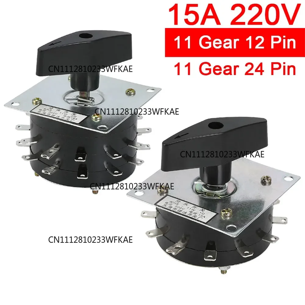 11Gear 12Pin 15A Electric Welding Machine Combination Changeover Switch 24Pin 220V Welding Machine Rotary Switch Rotary