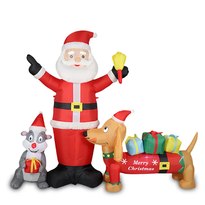 

Christmas Inflatable Santa Claus Dachshund Glowing Air Model Yard Party Squirrel Gift Box Decoration