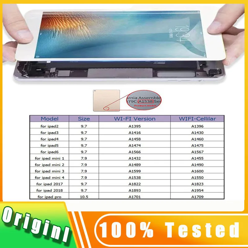 Imagem -04 - Teste Display Lcd para Ipad Ipad A1403 A1416 A1430 A1460 A1459 A1458 Tablet Tela Lcd Peças de Reposição 100