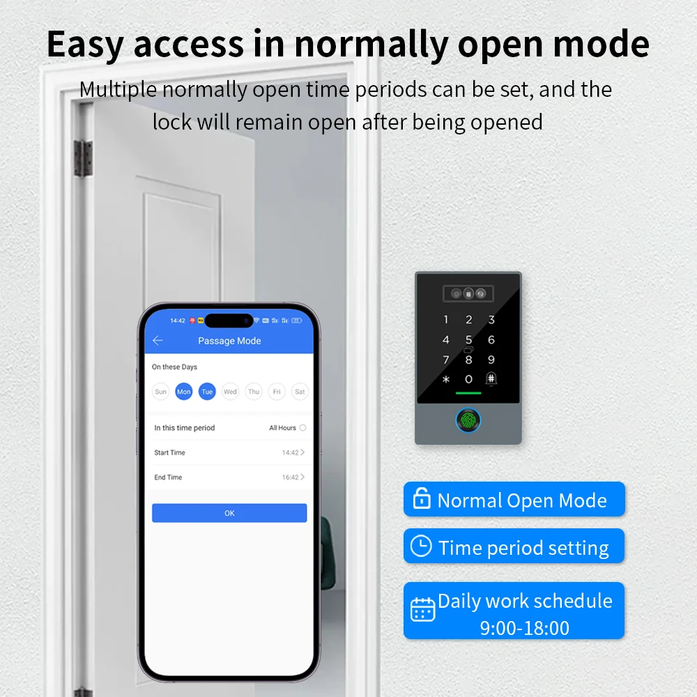 TTLOCK access control Smart Lock waterproof ip67 fingerprint WiFi face recognition visual intercom palm vein 13.5hz security