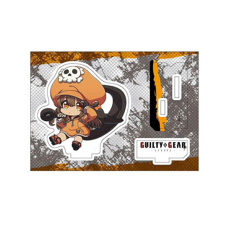 Anime Fans Gifts Guilty Gear Kiske Bridget Testament Baiken HD Figures Double insertion Acrylic Stand Desktop Ornament About10cm
