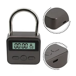 Smart Time Lock LCD Display Time Lock Multifunction Travel Electronic-Timer, Waterproof USB Rechargeable Temporary Timer-Padlock