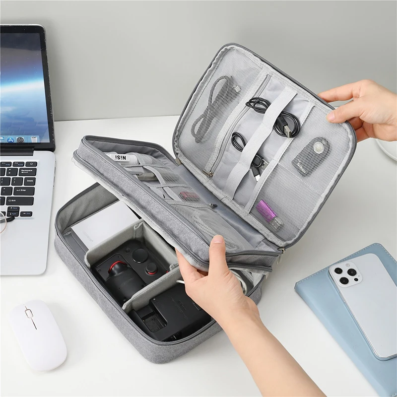 Cable Storage Bag Waterproof Digital Electronic Organizer Portable USB Data Line Charger Plug Storage Bag Travel Cable Organizer