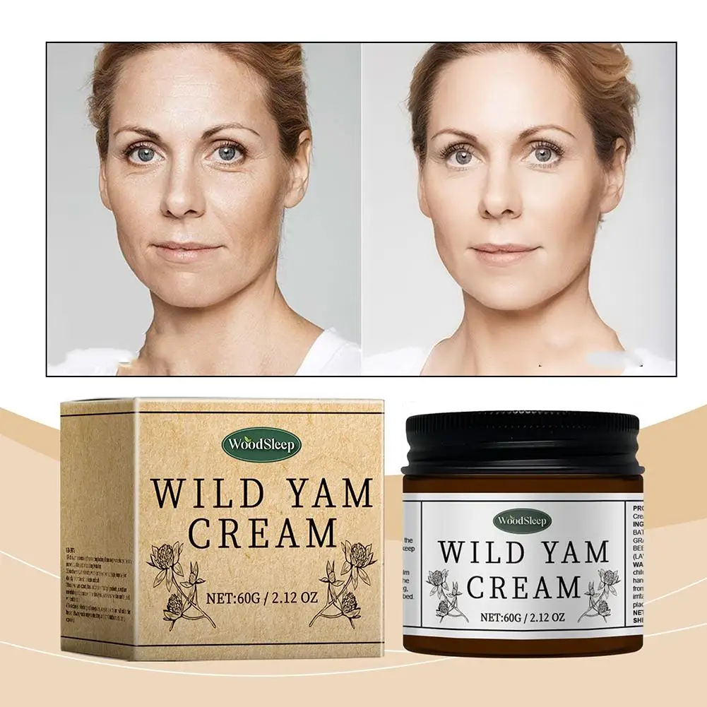 Wild Yam Cream melembapkan organik krim pemutih wajah dan halus perawatan kulit cerah produk Putih Natural Night J2T0