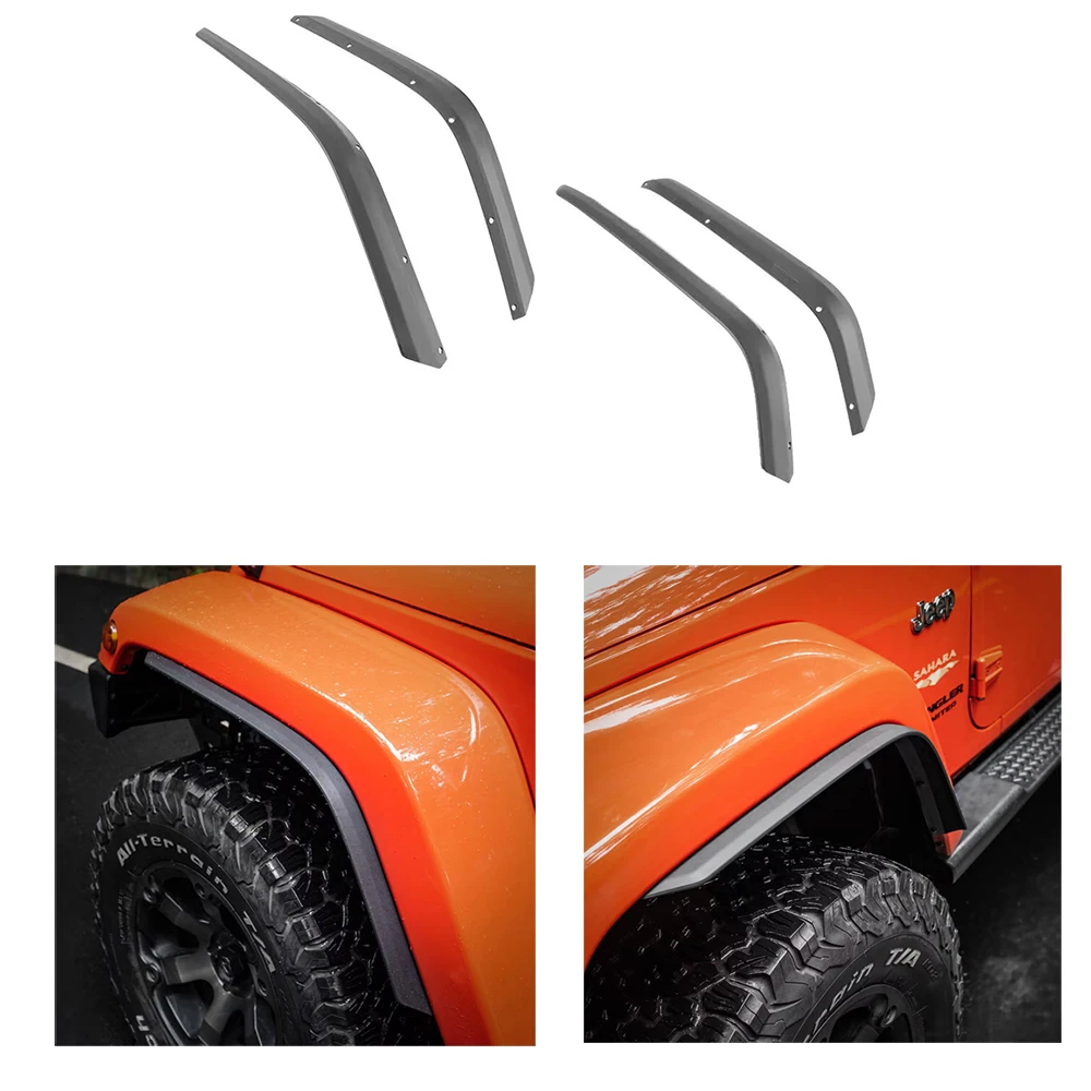 SXMA J401 4pcs Small Wheel Eyebrow Fender Anti-scratch Strip Anti-collision Protection ABS Wheel Cover for Jeep for Wrangler JK