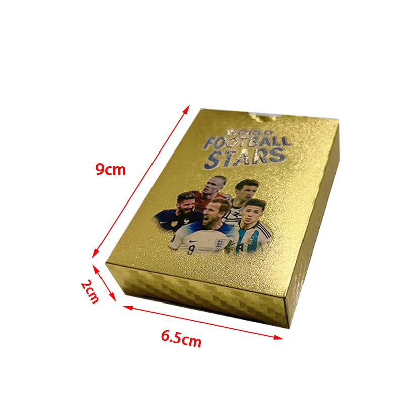 27/55PCS World Football Stars Limited Edition Gold Card Plastic Material Football Player Children\'s Fan Toy Card Birthday Gifts