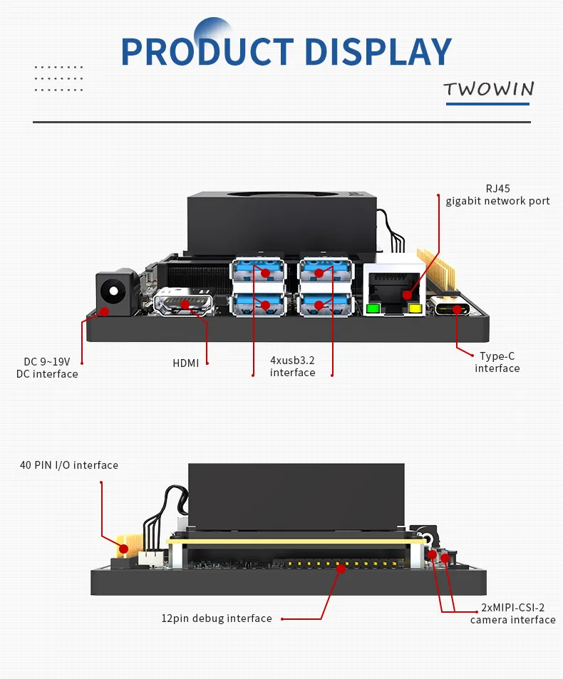 NVIDIA Jetson Orin NX Super 8GB 70TOPS Ubuntu 20.04 مجموعة تطوير لوحة تطوير الذكاء الاصطناعي AI