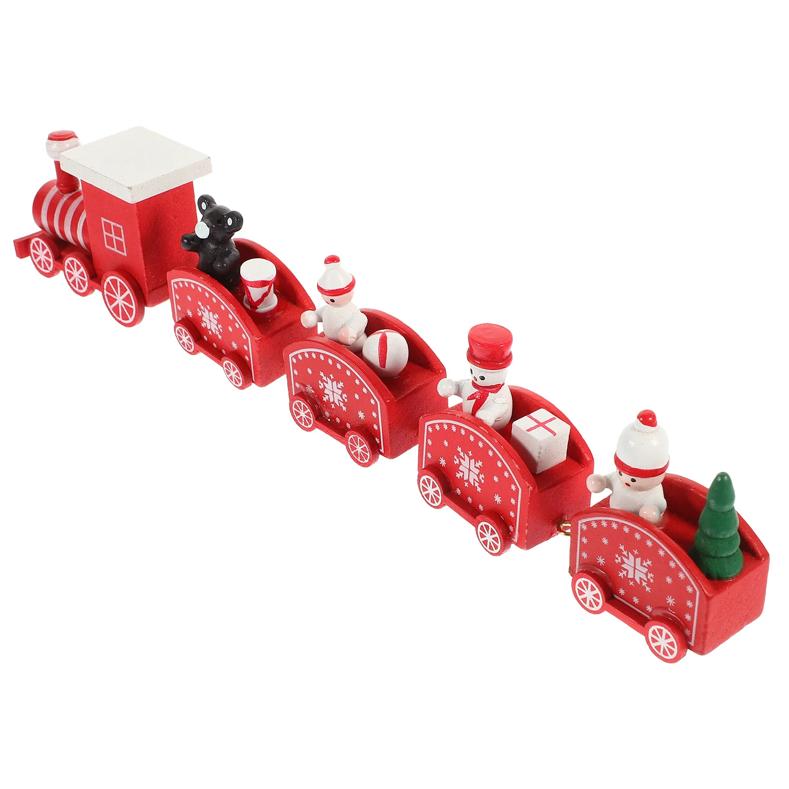 

Wooden Christmas Train Cartoon Multi-Section Desktop Decoration Xmas Festive Craft Christmas Home Decor Train Toy