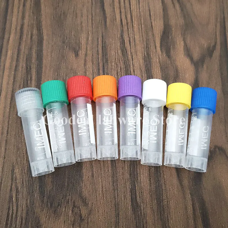 100/200/300/500/1000pcs 1.8ml graduated Lab Plastic Freezing Tube With Silicone Gasket Sample Cryovial vial cryo tubes