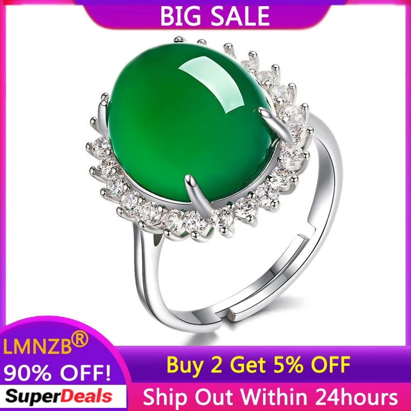 

LMNZB новые модные кольца с имитацией изумрудов роскошные белые золотые свадебные ювелирные изделия тибетские серебряные кольца с изменяемым размером для женщин подарок