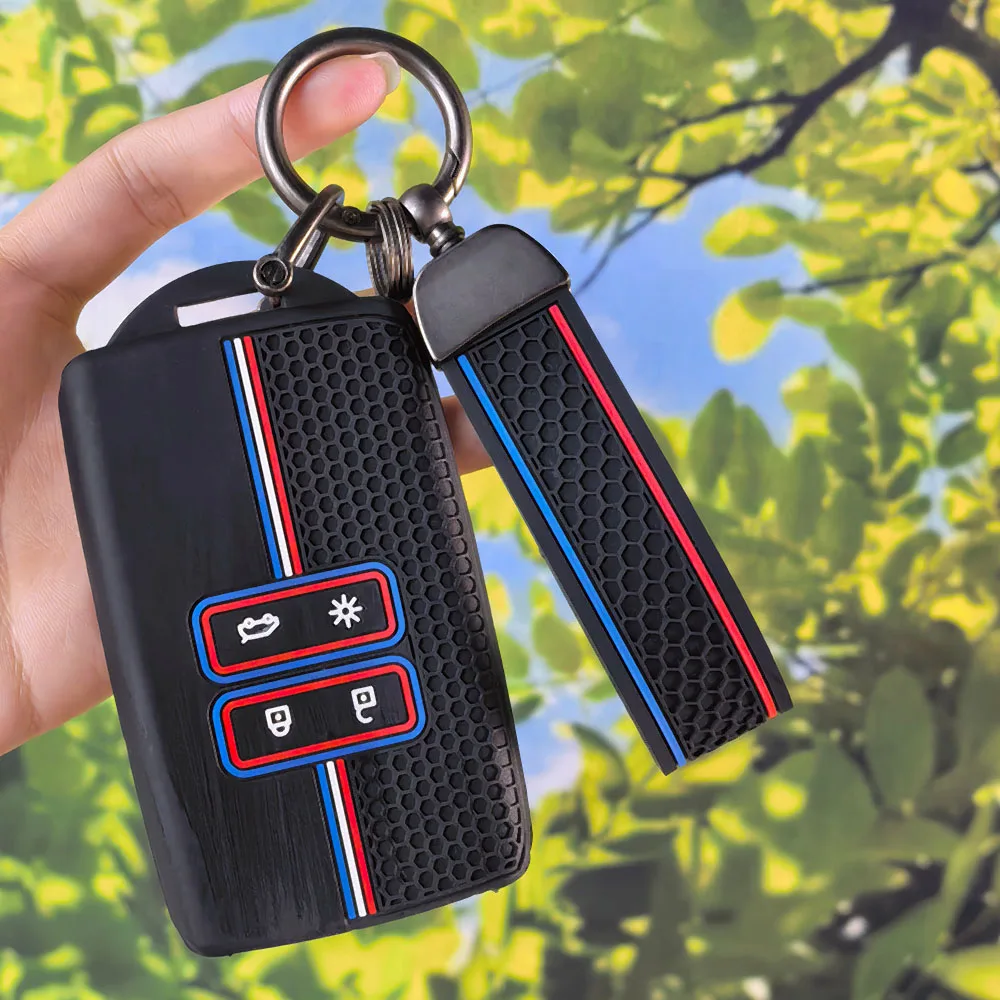 Anti-Slip Silicone Key Shell With Keychain For Alpine A290 GTS A110 Espace Austral Duster Lodgy Spring Koleos Captur Kadjar