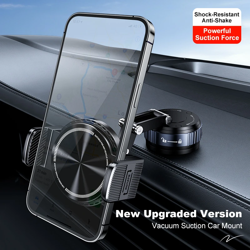 Lcars Vacuum Suction Cup Car Phone Holder Three-Axis Folding Adjustable Stand Universal Navigation Mount for Car Dashboard and Windshield