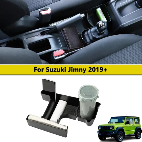 Portavasos para consola central, caja de almacenamiento para cambio de marchas, bandeja organizadora compatible con Suzuki Jimny JB64 JB74 4WD 2019-2023, accesorio Interior para coche